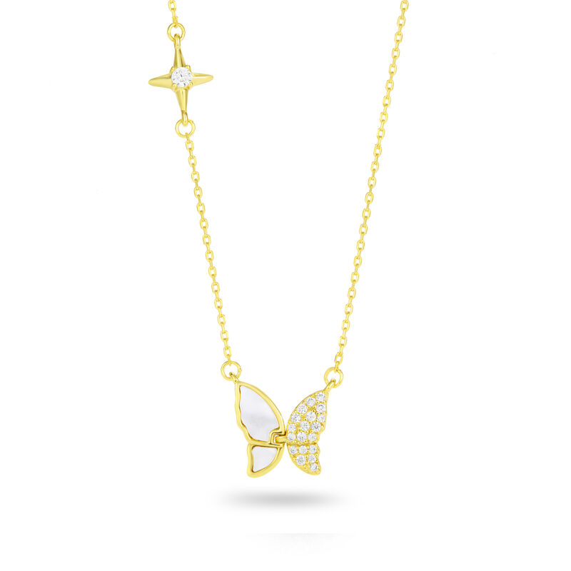 Butterfly Necklace in Gold-Plated Sterling Silver image number null